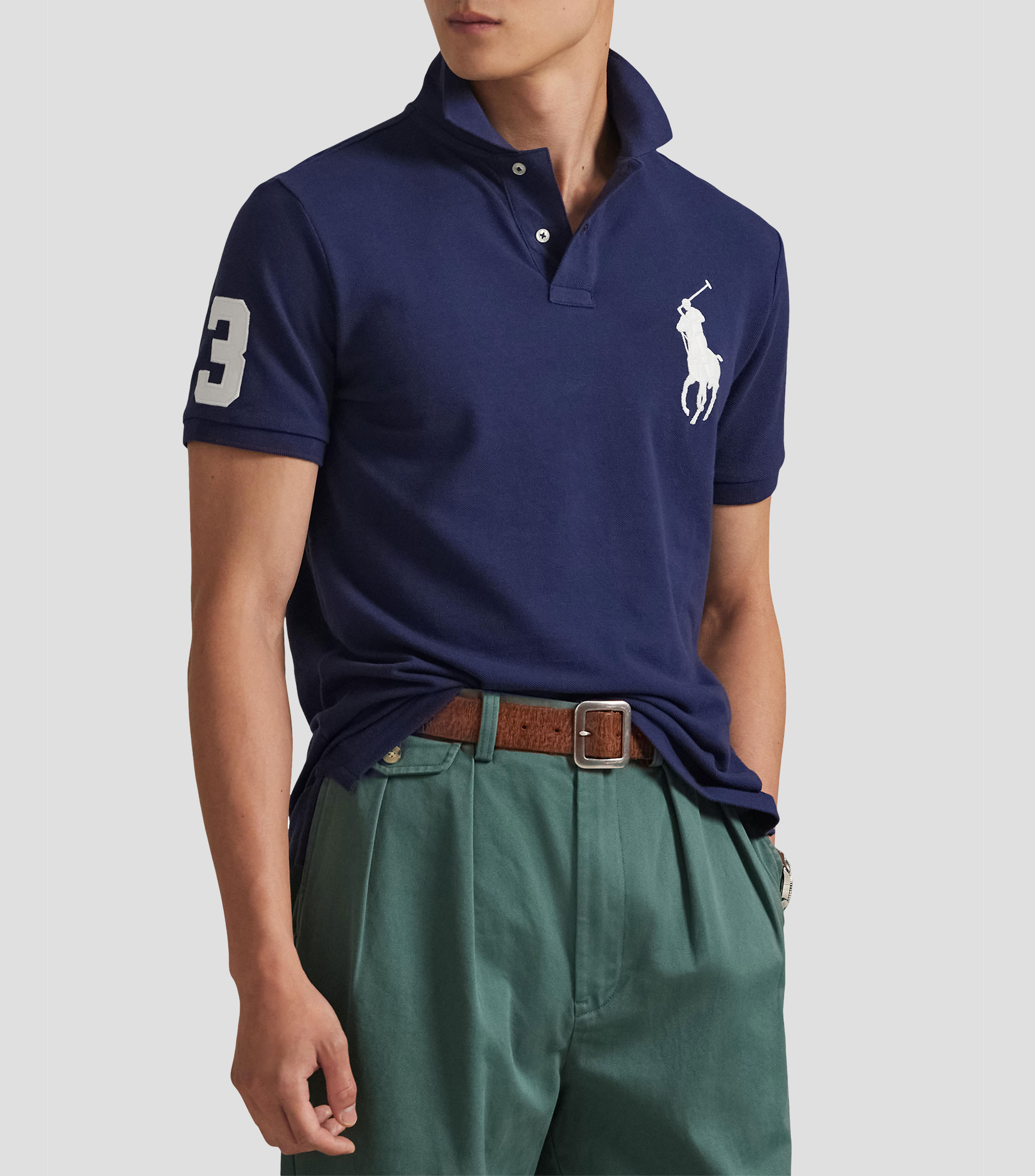 Playera tipo polo manga corta diseño sólido Hombre